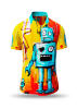 Summer shirt for men RETRO ROBOT - 100% cotton - 10 sizes from XS to 6XL - exceptional design - finest workmanship - fabrics made in Germany - limited edition and exclusive