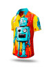 Cotton Shirts Short Sleeve RETRO ROBOT – GERMENS artfashion – 100 % Cotton - Size 3XL