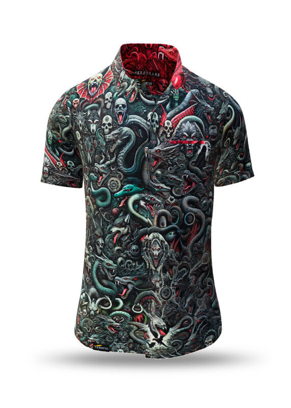 Summer shirt for men NEKRODRAKE - 100% cotton - 10 sizes from XS to 6XL - exceptional design - finest workmanship - fabrics made in Germany - limited edition and exclusive