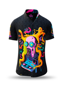 Sommerhemd Herren DJ PSYCOTAX - 100 % Baumwolle - 10 Größen von XS - 6XL - außergewöhnliches Design - feinste Verarbeitung - Stoffe Made in Germany - limitiert und exklusiv