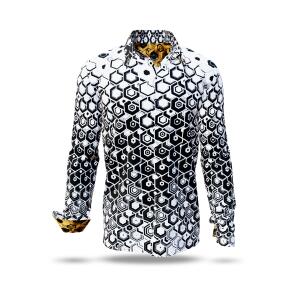 HEXAGON ONYX - white shirt with black honeycomb...