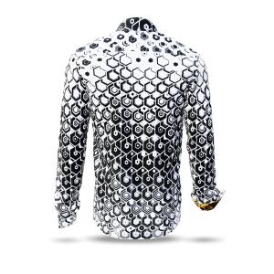 HEXAGON ONYX - white shirt with black honeycomb...