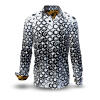 HEXAGON ONYX - white shirt with black honeycomb structures - GERMENS