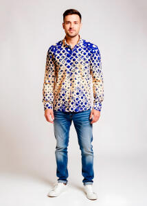 Entdecke bunte Hemden Herren HEXAGON CALCIT - 100 % BW