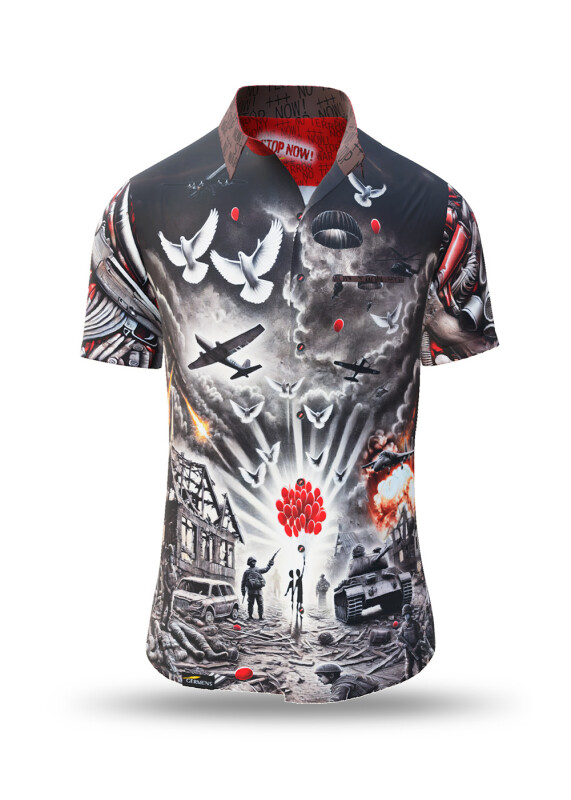 Summer shirt for men STOP NOW! - 100% cotton - 10 sizes from XS to 6XL - exceptional design - finest workmanship - fabrics made in Germany - limited edition and exclusive