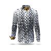 HEXAGON ONYX - white shirt with black honeycomb structures - GERMENS