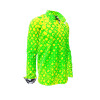 HEXAGON URANIO - yellow shirt with green honeycomb structures  - GERMENS