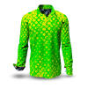 HEXAGON URANIO - yellow shirt with green honeycomb structures  - GERMENS 