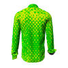 HEXAGON URANIO - yellow shirt with green honeycomb structures  - GERMENS