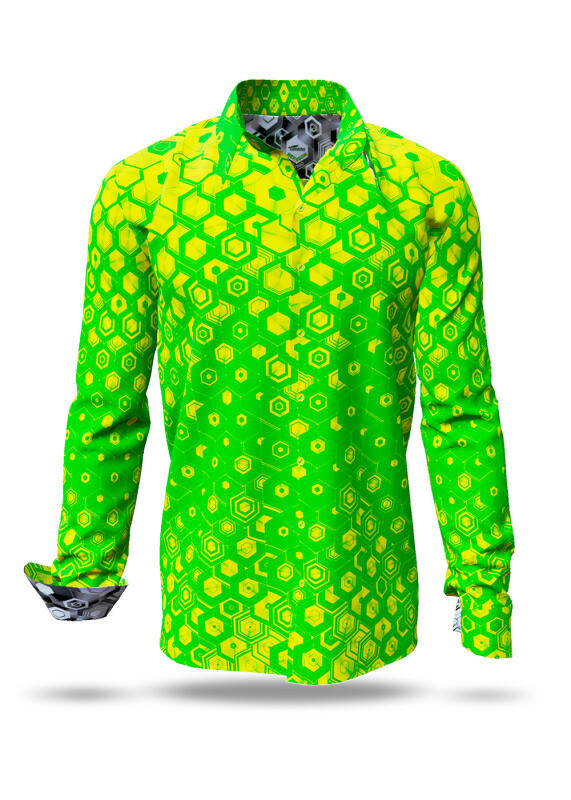 Discover colorful button up shirts for men HEXAGON URANIO - 100% cotton