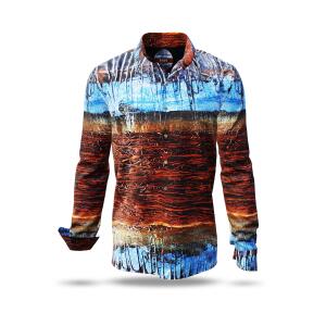 ARLOS - Eye-catching men´s shirt in blues and...