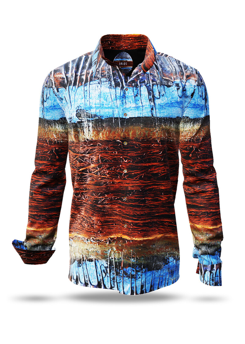 ARLOS - Eye-catching men´s shirt in blues and browns - Germens