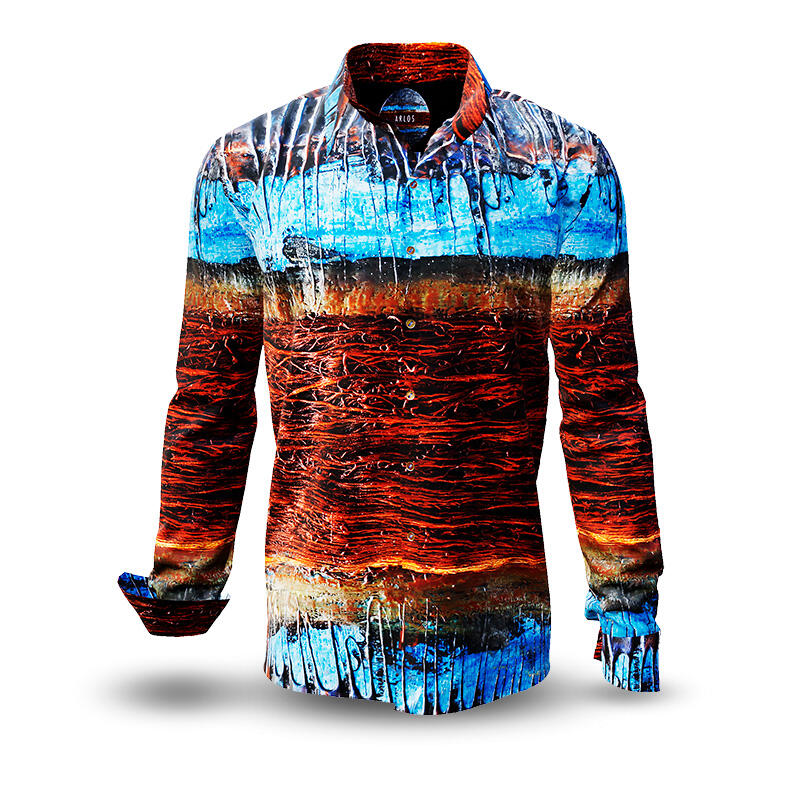 ARLOS - Eye-catching men´s shirt in blues and browns - Germens
