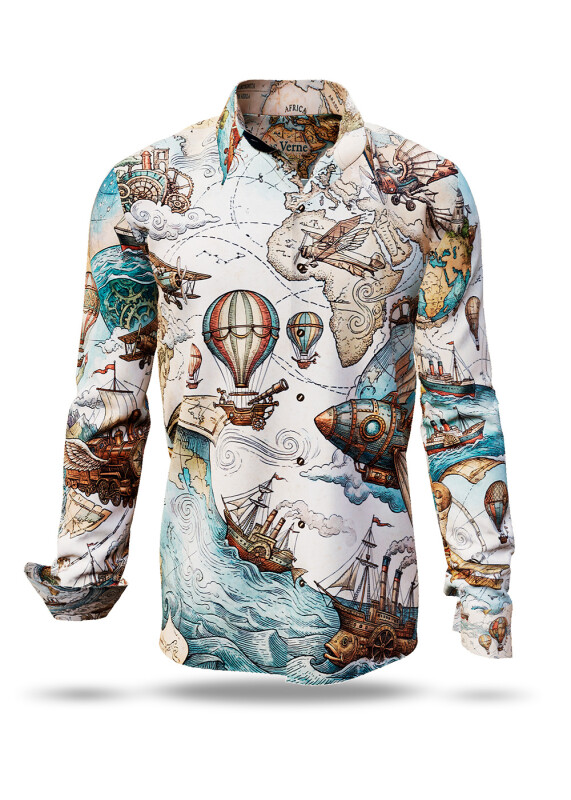 A JOURNEY AROUND THE WORLD Long-sleeved shirt - 100% cotton - GERMENS artfashion