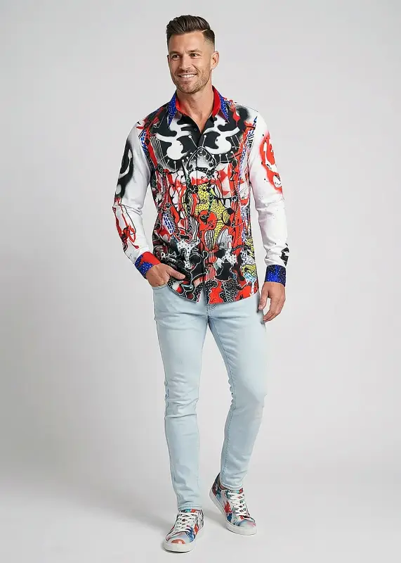 Discover colorful button up shirts for men AIFAM - 100% cotton