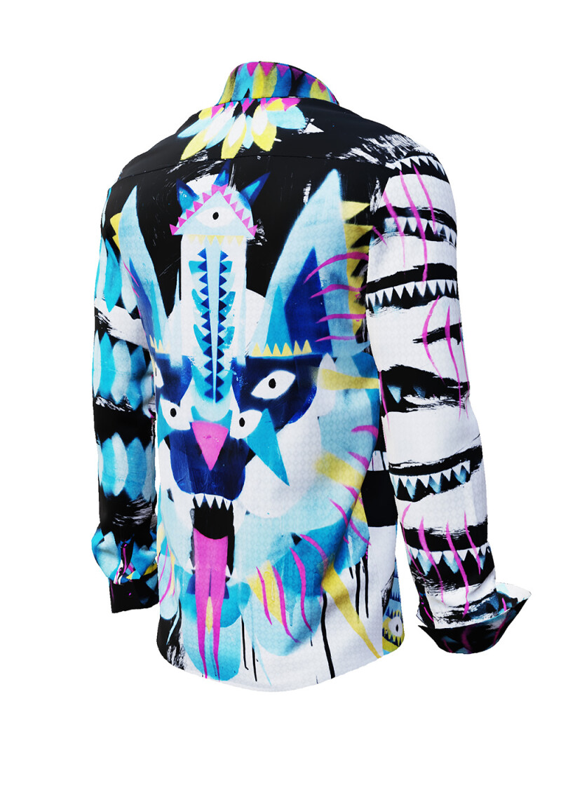 MUAHT COUTURE - Blau pink schwarz weies Hemd - GERMENS