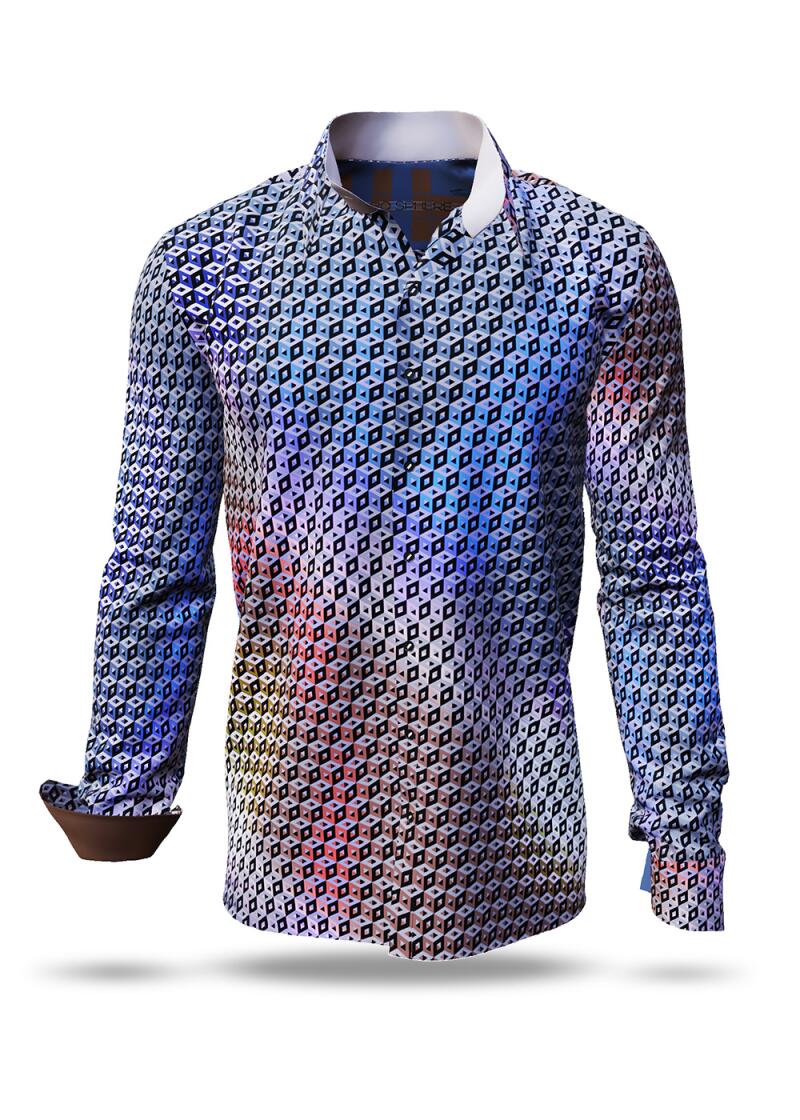 CUBO SPEHRE - Multicolored pixelated leisure shirt - GERMENS