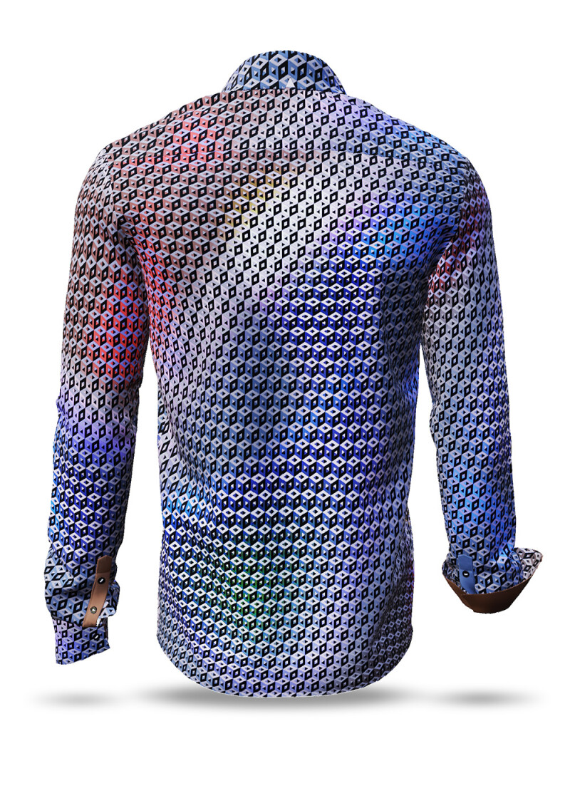 CUBO SPHERE - Grau blau gemustertes Hemd - GERMENS
