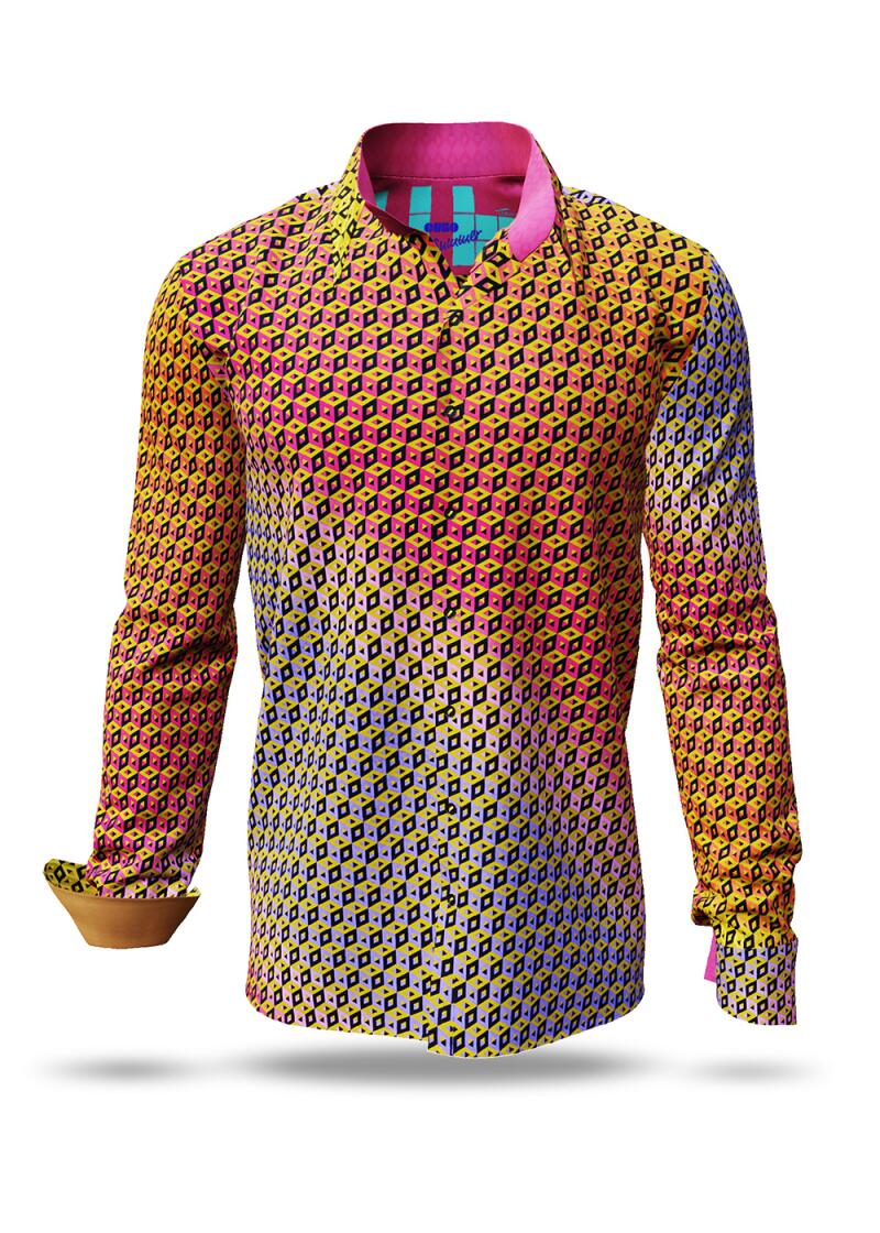 CUBO SUMMER - Colorfull men´s shirt in yellows and reds - GERMENS