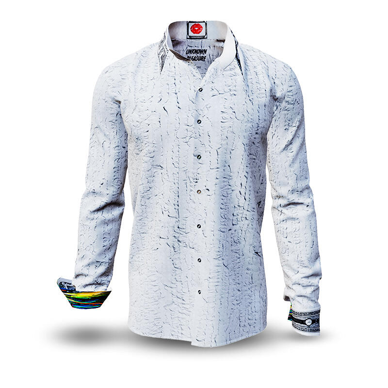 UNKNOWN PLEASURE - White men´s shirt with filigree details