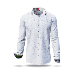 UNKNOWN PLEASURE - White men´s shirt with filigree...