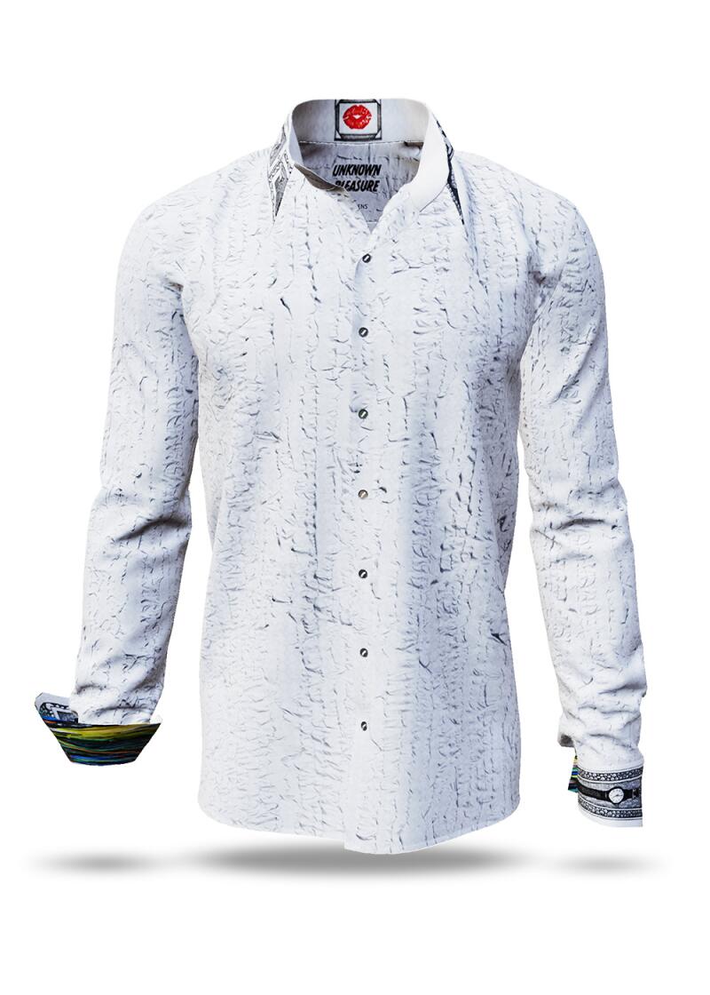 UNKNOWN PLEASURE - White men´s shirt with filigree details - GERMENS