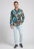 Discover colorful button up shirts for men DRACO TURQUOISE - 100% cotton