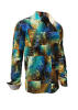 Discover colorful button up shirts for men DRACO TURQUOISE - 100% cotton