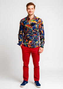 Entdecke bunte Hemden Herren QUICK & SLOW - 100 % BW
