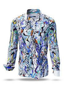 Entdecke bunte Hemden Herren BLUETRAIN - 100 % Baumwolle
