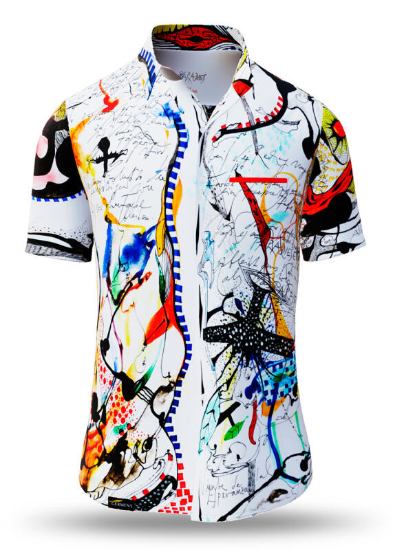 Sommerhemd Herren PARADIES - 100 % Baumwolle - 10 Größen von XS - 6XL - außergewöhnliches Design - feinste Verarbeitung - Stoffe Made in Germany - limitiert und exklusiv