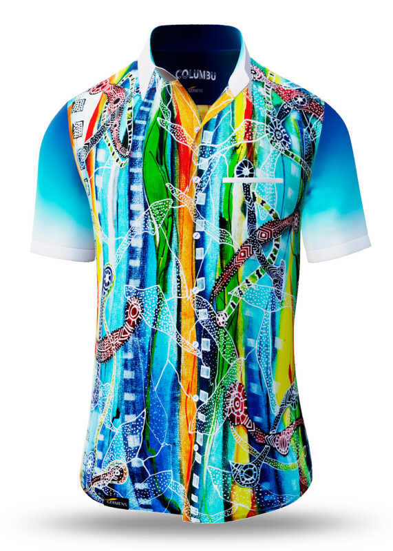 Summer shirt for men COLUMBU - 100% cotton - 10 sizes from XS to 6XL - exceptional design - finest workmanship - fabrics made in Germany - limited edition and exclusive