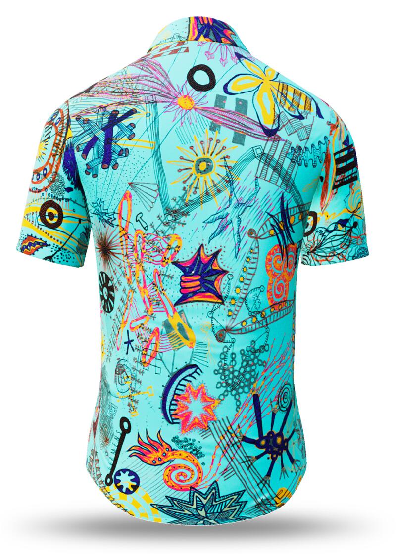 MAMBO BEACH - Turquoise short sleeve shirt - GERMENS