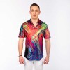 Mens Short Sleeve Button Up GALACTICO – GERMENS artfashion – 100 % Cotton - Size S