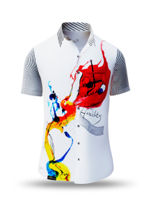 Summer shirt for men HERZBLUT - 100% cotton - 10 sizes from XS to 6XL - exceptional design - finest workmanship - fabrics made in Germany - limited edition and exclusive