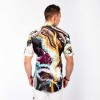 Short Sleeve Button Up Shirt JAWS OF MAUI – GERMENS artfashion – Size XS