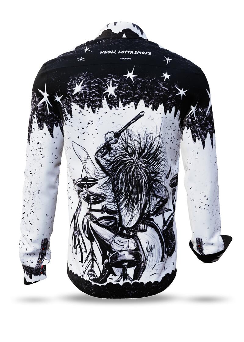 WHOLE LOTTA SMOKE - Black and white shirt for rock...