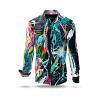 PARADIES II - Black shirt with colored drawing - GERMENS