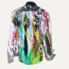 PARADIES II - Black shirt with colored drawing - GERMENS