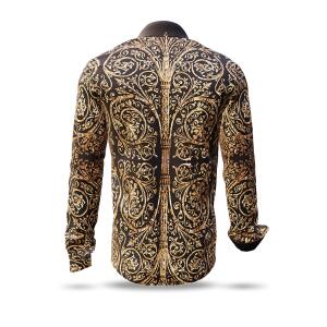 PORTE NOTRE DAME - Dark brown shirt with golden ornaments...