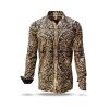 PORTE NOTRE DAME - Dark brown shirt with golden ornaments - GERMENS