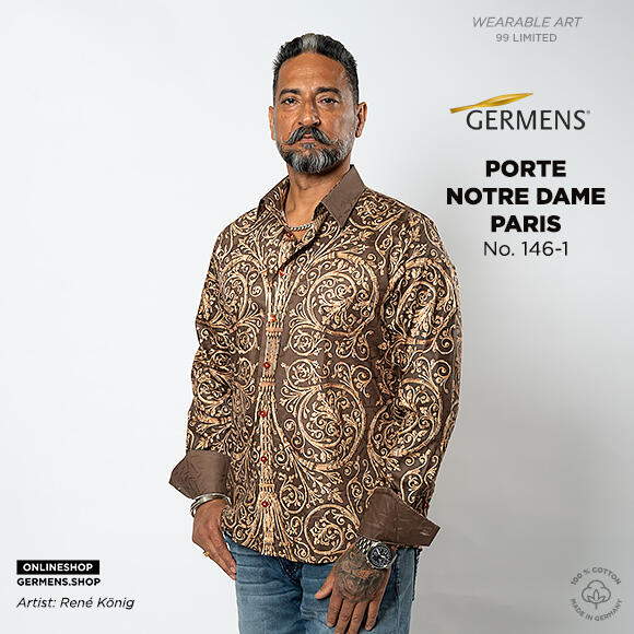 PORTE NOTRE DAME PARIS - Braunes Hemd mit Ornamenten - GERMENS