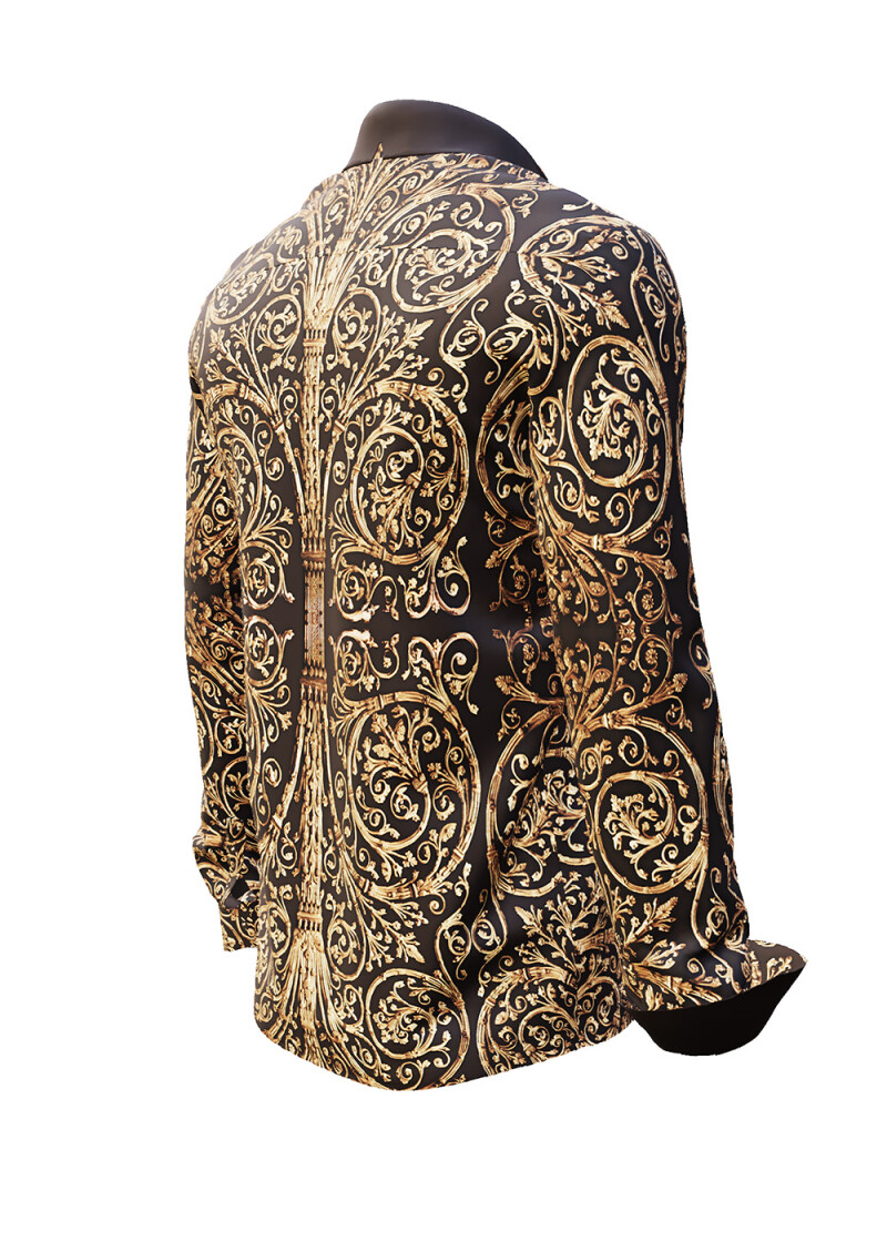 PORTE NOTRE DAME PARIS - Braunes Hemd mit Ornamenten - GERMENS