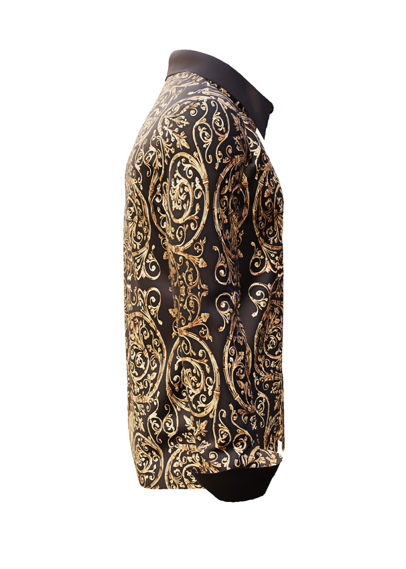 PORTE NOTRE DAME PARIS - Braunes Hemd mit Ornamenten - GERMENS