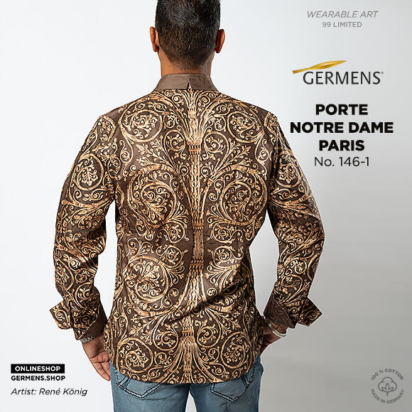 PORTE NOTRE DAME PARIS - Braunes Hemd mit Ornamenten - GERMENS