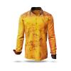 CAVEMAN - Ochre orange shirt with cave painting - GERMENS