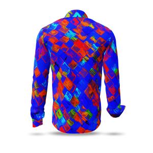 BLAUE STUNDE - Bright blue shirt with colored dots - GERMENS