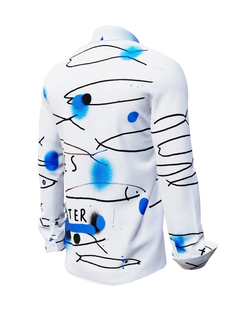 ALLES THEATER - White artist shirt with fish - GERMENS