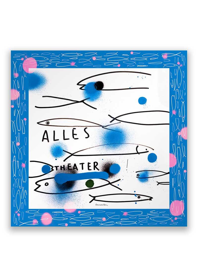 ALLES THEATER - Blau/weißes Seidentuch - GERMENS