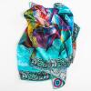RAGUEL BLUE - Patterned silk scarf - GERMENS